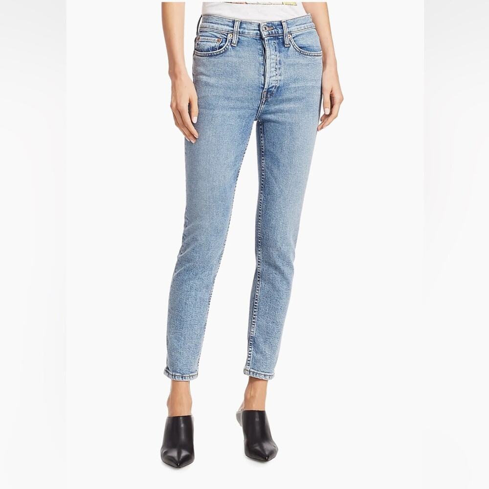 Re/done High-Rise 90’s Ankle Crop Comfort Stretch Medium Wash Size 26